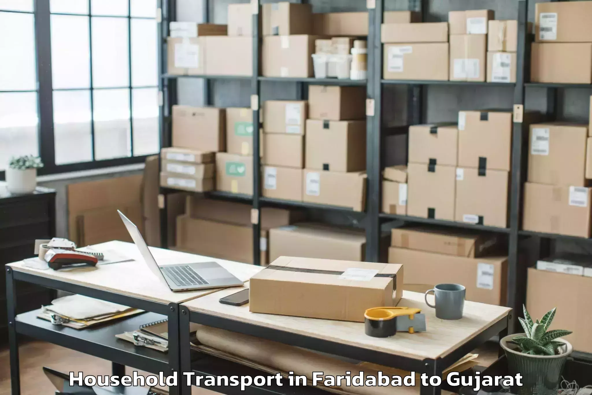 Faridabad to Nirma University Ahmedabad Household Transport